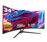 Gawfolk Monitor Curvo para Juegos 34 Pulgadas, 165 Hz, 1500R, Ultrawide, PC UWQHD, 3440 x 1440P, Pantalla de Ordenador Curvada, VA, Displayport, HDMI, VESA 75 x 75 mm