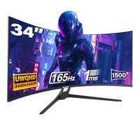 Gawfolk - Monitor Curvo para Juegos (34 Pulgadas, 165 Hz, 1500R, Ultrawide, PC UWQHD, 3440 x 1440P, Pantalla de Ordenador Curvada, VA, Displayport, HDMI, VESA 75 x 75 mm)