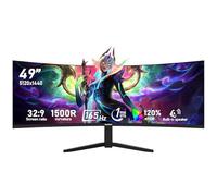 Gawfolk Monitor de computadora para juegos curvo ultra ancho de 49 pulgadas, 1500R, DQHD (5120 x 1440), 165 Hz