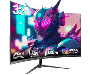Gawfolk Monitor Gaming 32 Pulgadas Curvo 165Hz, 144 Hz Monitor PC Oficina Full HD 1080p, Pantalla Ordenador Curva 2800R con FreeSync y Tecnología Eye Care, Compatible con VESA