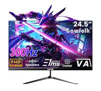 Gawfolk Monitor Gaming Curvo 24,5 Pulgadas 300Hz con Altavoces, Pantalla PC FHD 1080P, Tecnología Anti-Fatiga Ocular, HDMI VGA, Compatible VESA