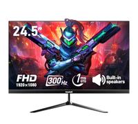 Gawfolk Monitor para juegos de PC de 24.5 pulgadas, 300 Hz, pantalla FHD 1080p, sincronización adaptativa, 1 ms sin bisel, 98% sRGB, vista de ángulo de 178°, HDMI, DisplayPort, compatible con montaje