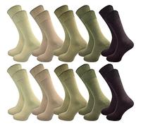 GAWILO 10 pares de calcetines para hombre - 100% algodón - sin impresión de goma - sin costuras en los dedos de los pies, Color 3, 43-46