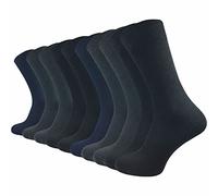 GAWILO 10 pares de calcetines para hombre - 100% algodón - sin impresión de goma - sin costuras en los dedos de los pies, color 1, 47-50