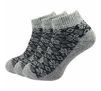 GAWILO 3 pares de calcetines de invierno para mujer de alta calidad, calcetines de lana, con aspecto invernal, como de punto propio, gruesos y cálidos, gris, 35-38