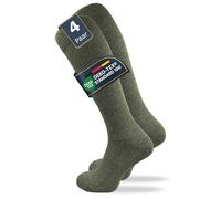 GAWILO 4 pares de calcetines de caza para hombre con suela gruesa de rizo, verde, 47-50