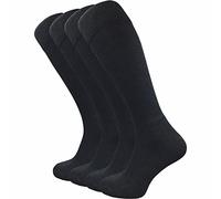 GAWILO 4 pares de calcetines de equitación largos para hombre y mujer, suela de felpa, sin costuras apretadas, Negro, 43-46