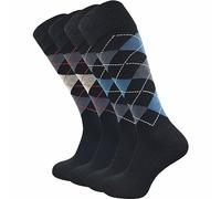 GAWILO 4 pares de calcetines de equitación para hombre y mujer, suela de felpa, sin costuras apretadas, Cuadros negros +, 43-46