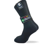 GAWILO 8 pares de calcetines de algodón natural, para hombre y mujer, 100 % algodón natural, sin costuras, resistentes a altas temperaturas, acanalado 1:1 Negro 39-42