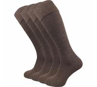 GAWILO Calcetines cálidos para hombre y mujer (4 pares) | Calcetines largos con cintura cómoda | ideales también como calcetines de equitación con suela acolchada, marrón, 43-46