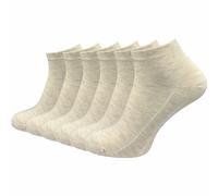 GAWILO Calcetines cortos para mujer (6 pares) | calcetines cortos transpirables y reforzados | sin costuras apretadas sobre los dedos de los pies, beige, 35-38