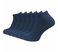 GAWILO Calcetines cortos para mujer (6 pares) | calcetines cortos transpirables y reforzados | sin costuras apretadas sobre los dedos de los pies, azul, 35-38