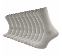 GAWILO Calcetines de algodón 100% (10 pares) | Sin costuras apretadas, con cintura cómoda que favorece las venas | Calcetines de algodón para hombre y mujer, gris claro, 39-42