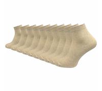 GAWILO - Calcetines de cuarto, 100% algodón para mujer (6 o 10 pares) | Más largas que las sábanas, cubren el tobillo, 35-38