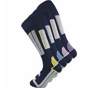 GAWILO Calcetines de esquí para mujer con acolchado (4 unidades, 20% lana cálida), azul, 39-42