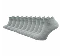 GAWILO Calcetines deportivos para hombre de 100% algodón puro (6 pares | 10 pares) | calcetines cortos y delgados | sin costuras apretadas sobre los dedos de los pies, gris claro | 10 pares, 43-46