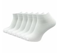 GAWILO Calcetines deportivos para hombre de 100% algodón puro (6 pares | 10 pares) | calcetines cortos y delgados | sin costuras apretadas sobre los dedos de los pies, Blanco | 6 Pares, 43-46
