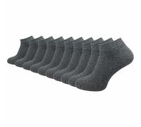 GAWILO Calcetines deportivos para hombre de 100% algodón puro (6 pares | 10 pares) | calcetines cortos y delgados | sin costuras apretadas sobre los dedos de los pies, Gris | 10 Pares, 43-46