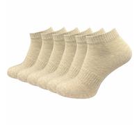 GAWILO Calcetines deportivos sin costura (6 pares) | Calcetines cortos para hombre y mujer | gracias a la acanalada no se desliza ni se arruga, beige, 35-38