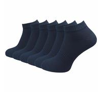 GAWILO Calcetines deportivos sin costura (6 pares) | Calcetines cortos para hombre y mujer | gracias a la acanalada no se desliza ni se arruga, azul, 43-46