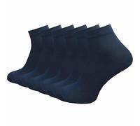 GAWILO Calcetines para hombre hechos de 100% algodón puro (6 pares | 10 pares) | calcetines cortos y delgados | sin costuras apretadas sobre los dedos de los pies, Azul | 6 Pares, 47-50