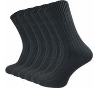 GAWILO Calcetines para hombre y mujer hechos de 100% algodón puro (6 pares) | medias gruesas con cintura cómoda | sin costuras apretadas sobre los dedos de los pies | reforzadas y transpirables,