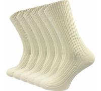 GAWILO Calcetines para hombre y mujer hechos de 100% algodón puro (6 pares) | medias gruesas con cintura cómoda | sin costuras apretadas sobre los dedos de los pies | reforzadas y transpirables,