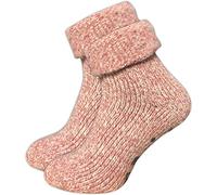 GAWILO Calcetines para mujer (1 o 4 pares) | Calcetines antideslizantes | Calcetines suaves, cómodos y cálidos con botones, Color rosa., 39/42 EU