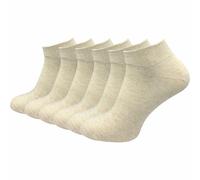 GAWILO Calcetines para mujer hechos de 100% algodón puro (6 pares | 10 pares) | calcetines cortos sin costuras apretadas sobre los dedos de los pies, beige | 6 pares, 35-38