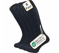 GAWILO Medias de compresión para hombre y mujer (4 pares) | Calcetines de apoyo | Calcetines de viaje y vuelo de algodón transpirable, Negro , 39-42