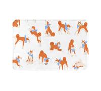 gawuoab Adorable Akita Inu, Felpudo Antideslizante Lavable para Interiores de 61 x 40 cm, alfombras de baño