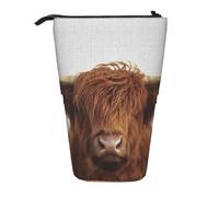 gawuoab Estuche para lápices telescópico de Colores Highland Cow