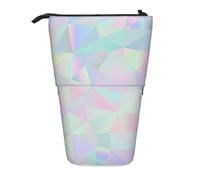 gawuoab Estuche para lápices telescópico Poligonal holográfico Iridiscente Abstracto