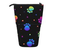 gawuoab Estuche telescópico con diseño de Huellas de Patas de arcoíris y Animales