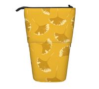 gawuoab Estuche telescópico con diseño Floral de Hojas de Ginkgo sobre Ocre Amarillo.