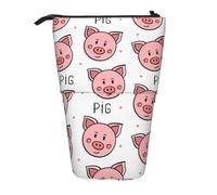 gawuoab Estuche telescópico con Estampado de Cerdo Bonito, Estuche para lápices de pie