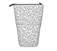 gawuoab Estuche telescópico con Estampado de Leopardo en Gris y Blanco para lápices.