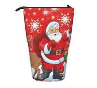 gawuoab Estuche telescópico con Estampado de Papá Noel, Reno y muñeco de Nieve con Copos de Nieve