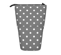 gawuoab Estuche telescópico con Lunares Grises y Blancos para lápices, Estuche de pie