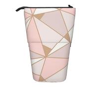 gawuoab Estuche telescópico con Soporte para lápices y Papel Pintado geométrico en Oro Rosa