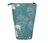 gawuoab Estuche telescópico de Lujo con Estampado de Hojas Bonitas para lápices