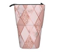 gawuoab Estuche telescópico geométrico de Lujo con Soporte para lápices de mármol