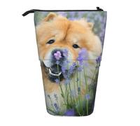 gawuoab Estuche telescópico para lápices Chow-Chow, Dulce, Esponjoso, marrón, Morado y Salvaje