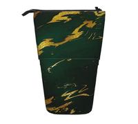 gawuoab Estuche telescópico para lápices con Base de mármol Dorado y Tonos Tierra Verde Esmeralda