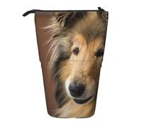 gawuoab Estuche telescópico para lápices con Base de pie, para Perros Grandes y esponjosos, de Collie de Pelo Largo, de Lassie