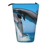 gawuoab Estuche telescópico para lápices con diseño de Delfines Saltando en Invierno
