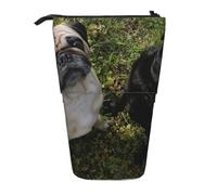 gawuoab Estuche telescópico para lápices con diseño de Perro Pug Blanco y Negro