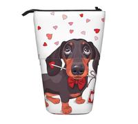 gawuoab Estuche telescópico para lápices con diseño de Perro Salchicha, Cachorro, Amor, Flecha