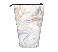 gawuoab Estuche telescópico para lápices con Estampado de mármol Amarillo