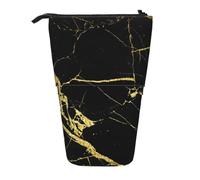 gawuoab Estuche telescópico para lápices con Estampado de mármol Negro y Dorado